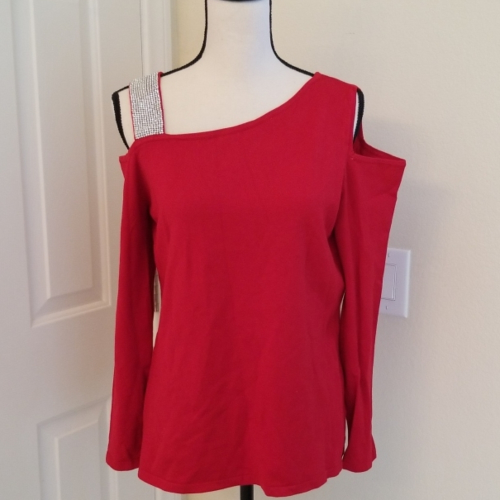 Off should red sweater
